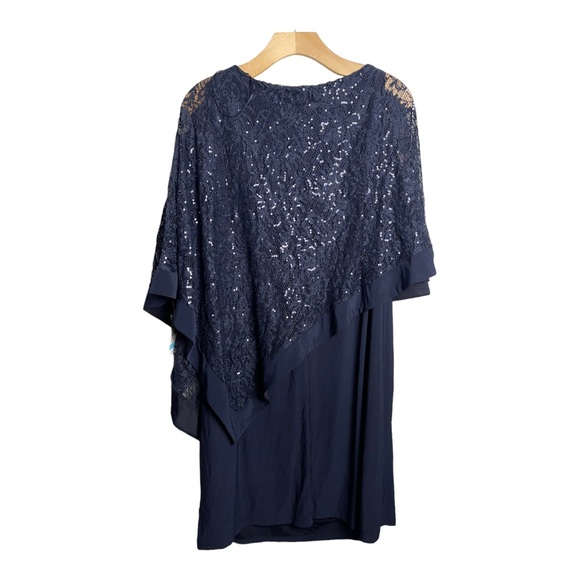 R&M Richards 8749W Blue Short Plus Size Mother Of The Bride Size 20W NWT - Picture 4 of 12